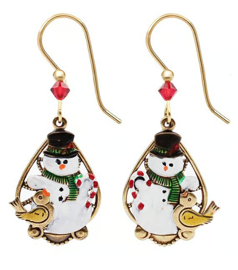 Snowman and Chickadee Earrings