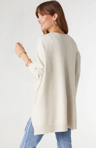 Heavenly-Luxe Relaxed Cable Knit Sweater - Oatmeal