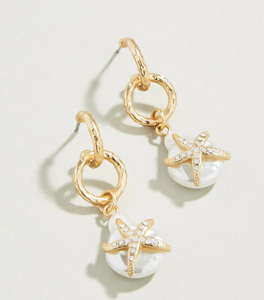 Spartina Starfish Groupie Earrings Pearl