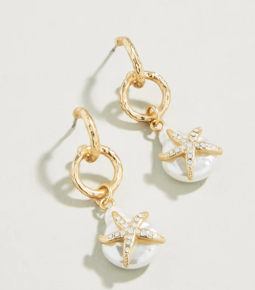 Spartina Starfish Groupie Earrings Pearl