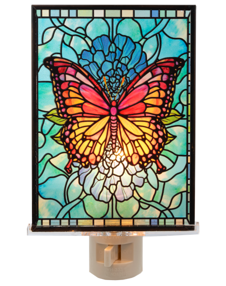 Stained Glass Butterfly Night Light