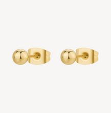 Load image into Gallery viewer, Stainless Steel 4mm Gold Plated Ball Stud Earrings
