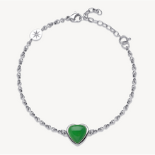 Load image into Gallery viewer, Stainless Steel Bracelet with Green Jade Central by Brosway
