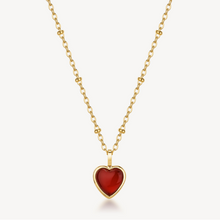 Load image into Gallery viewer, Stainless Steel Gold Necklace with Red Agate
