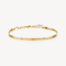 Load image into Gallery viewer, Stainless Steel Gold Plated Flat Snake Chain Bracelet by Brosway

