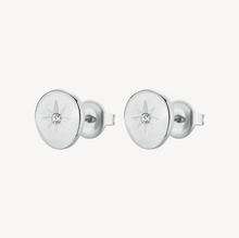 Load image into Gallery viewer, Stainless Steel Stud Earrings with Star and Clear Crystal by Brosway
