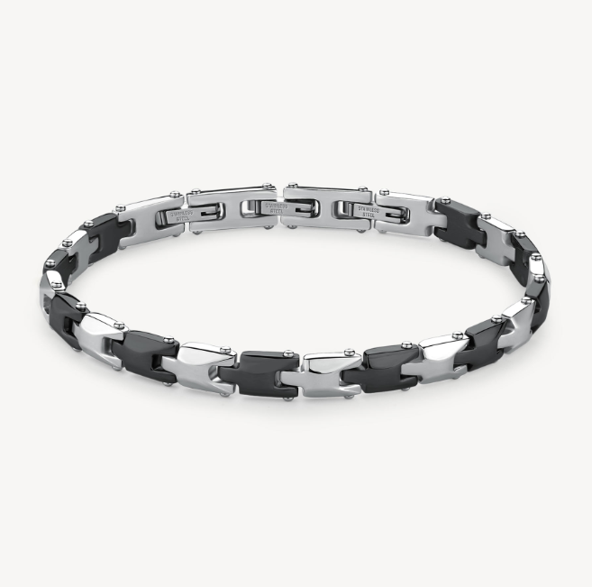 Stainless Steel and Ruthenium Semi Stiff Bracelet by Brosway