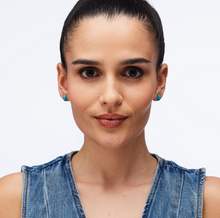 Load image into Gallery viewer, Stainless Steel Gold Earrings with Turquoise by Brosway

