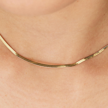 Load image into Gallery viewer, Stainless Steel Gold Flat Snake Chain Necklace by Brosway
