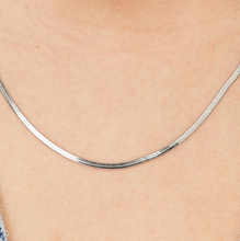 Load image into Gallery viewer, Stainless Steel Long Flat Snake Chain Necklace by Brosway

