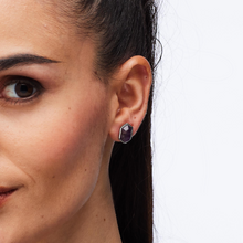 Load image into Gallery viewer, Stainless Steel Stud Earrings with Amethyst by Brosway
