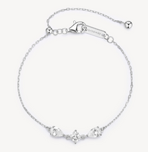 Load image into Gallery viewer, Sterling Silver Bracelet with Clear Square and Pear CZ by Brosway
