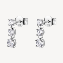 Load image into Gallery viewer, Sterling Silver Drop Earrings with Clear CZ by Brosway
