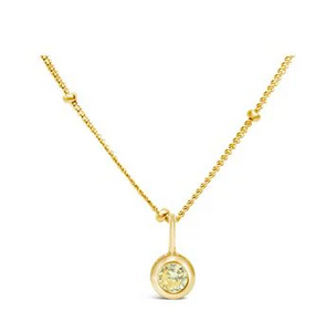 Sterling Silver Gold Plated Citrine Necklace - November Birthstone