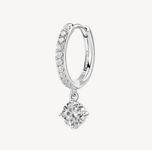 Load image into Gallery viewer, Sterling Silver Hoop Single Pendant Earring with Clear CZ by Brosway
