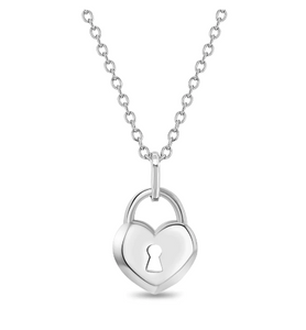 Sterling Silver Locked Heart Necklace