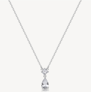 Sterling Silver Necklace and Pendant with Clear CZ by Brosway