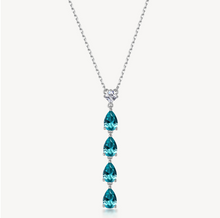 Load image into Gallery viewer, Sterling Silver Necklace with Aqua Green CZ by Brosway

