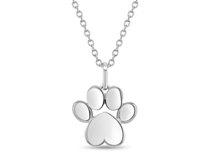 Sterling Silver Paw Print Necklace