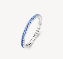 Load image into Gallery viewer, Sterling Silver Ring with Sapphire CZ by Brosway
