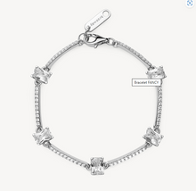 Load image into Gallery viewer, Sterling Silver Semi-Stiff Bracelet with Baguette Clear CZ by Brosway
