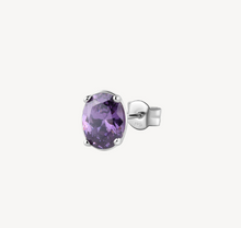 Load image into Gallery viewer, Sterling Silver Single Earring with Amethyst CZ by Brosway
