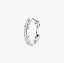 Load image into Gallery viewer, Sterling Silver Single Hoop Earring with Clear CZ by Brosway
