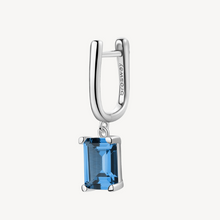 Load image into Gallery viewer, Sterling Silver Single Pendant Earring with Sapphire CZ by Brosway
