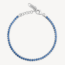 Load image into Gallery viewer, Sterling Silver Tennis Bracelet with Sapphire CZ by Brosway
