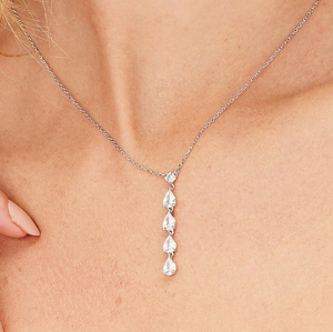 Sterling Silver Necklace and Pendant with Clear CZ by Brosway