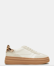 Load image into Gallery viewer, Steve Madden Dodge Sneakers Bone with Leopard Heel
