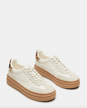 Load image into Gallery viewer, Steve Madden Dodge Sneakers Bone with Leopard Heel
