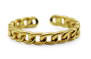 Stia Gold It Fits Curb Link Ring