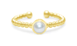 Stia Gold It Fits Droplet Wire Ring - Pearl Bezel