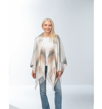 Load image into Gallery viewer, Striped Hooded Wrap in Sage or Cinnamon
