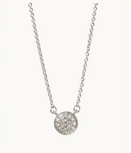 Spartina Silver Stronger/Pave Disk Necklace