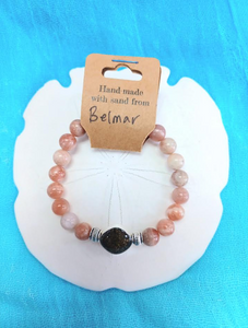 Natural Stone Bracelet with Beach Sand from Belmar, NJ