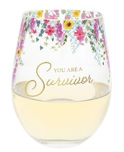 You Are a Survivor Gift Boxed Stemless Wine Glass 17oz