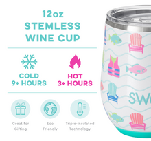 Load image into Gallery viewer, Swig Beach / Lake Girl Stemless Wine Cup 12oz
