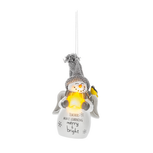 Teacher Light Up Snowman Ornament