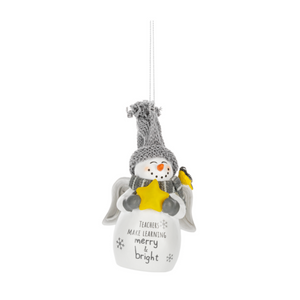 Teacher Light Up Snowman Ornament