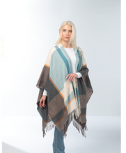 Load image into Gallery viewer, Plaid Wrap in Teal and Chocolate
