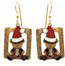 Teddy Bear and Santa Hat Earrings