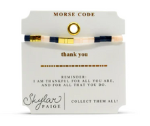 Load image into Gallery viewer, Thank You Tila Morse Code Bracelet
