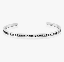 Load image into Gallery viewer, The Love Between A Mother and Daughter Knows No Distance Mantraband Bracelet in Silver or Gold
