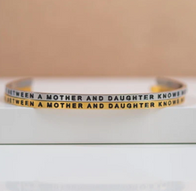 Load image into Gallery viewer, The Love Between A Mother and Daughter Knows No Distance Mantraband Bracelet in Silver or Gold
