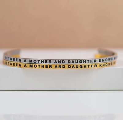 The Love Between A Mother and Daughter Knows No Distance Mantraband Bracelet in Silver or Gold
