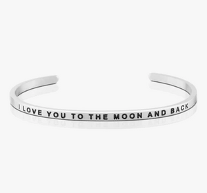 To The Moon and Back Mantraband Bracelet in Silver or Gold