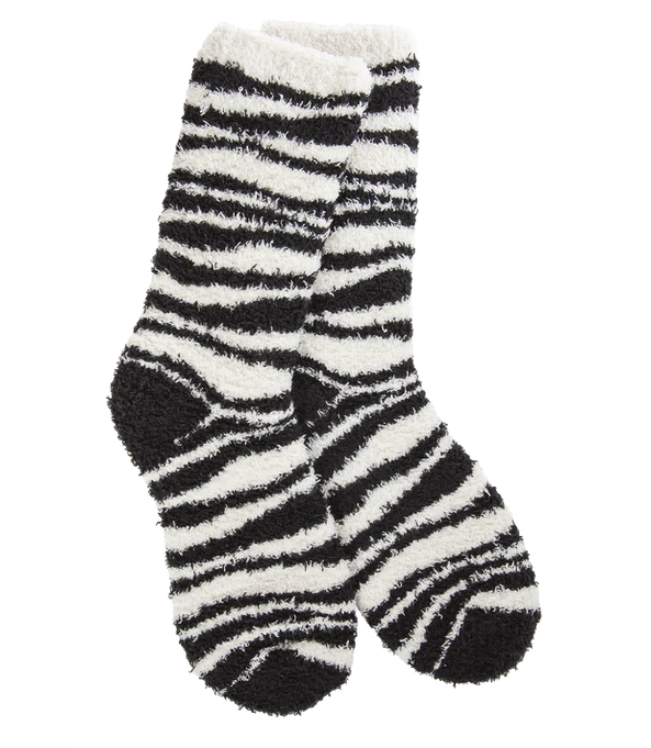 Traditional Zebra Knit Pickin' Fireside Crew Socks