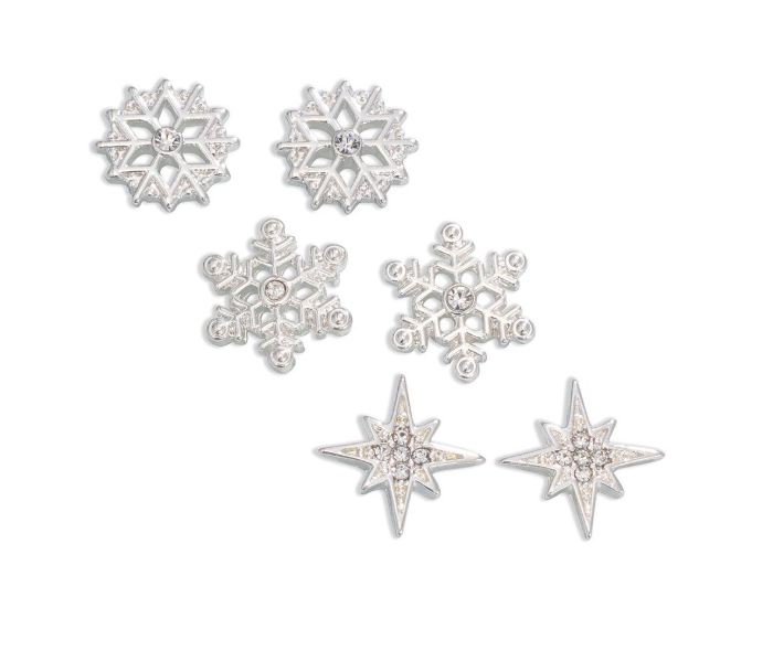 Trio of Snowflake Earrings